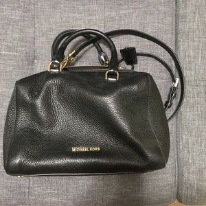 Michael Kors black leather handbag w locking key